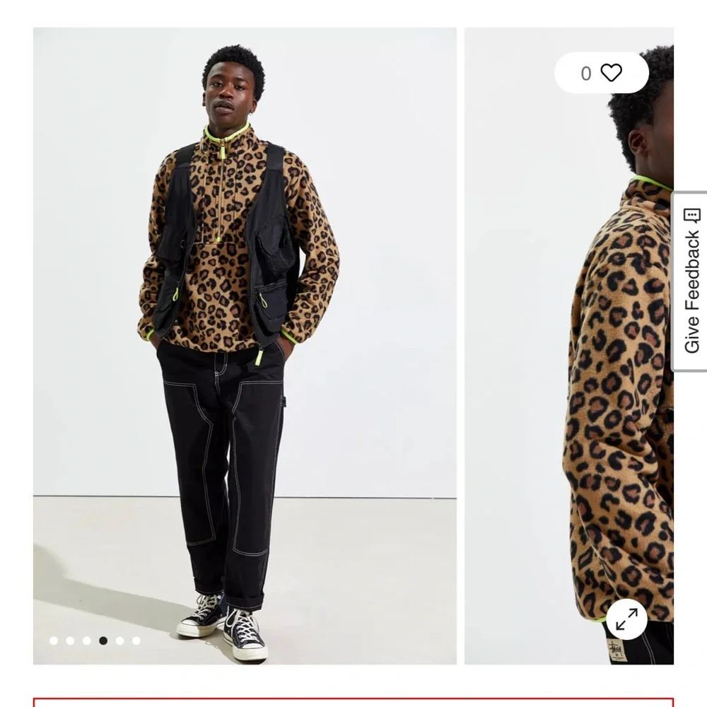 UO Polar Fleece Half-Zip Animal Print Sweatshirt - Picture 5 of 10